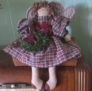 Plaid Rag Doll with Wreath